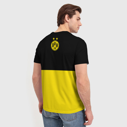 Мужская футболка 3D с принтом Боруссия Дортмунд, вид сзади #2
