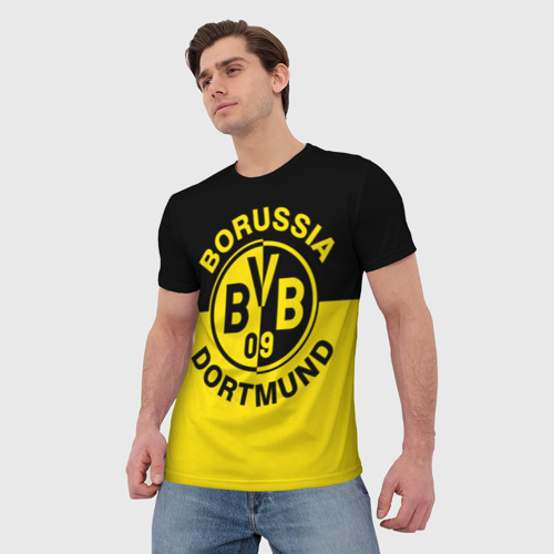 Мужская футболка 3D с принтом Боруссия Дортмунд, фото на моделе #1