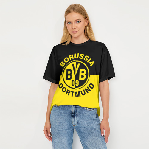Женская футболка oversize 3D Боруссия Дортмунд, цвет 3D печать - фото 5