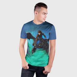 Мужская футболка 3D Slim Как приручить дракона - фото 2