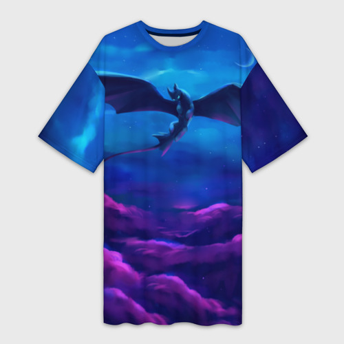 Платье-футболка 3D Как приручить дракона, цвет 3D печать