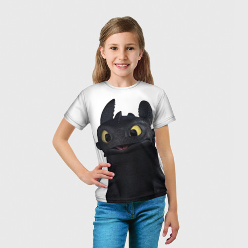 Детская футболка 3D Как приручить дракона, цвет 3D печать - фото 5
