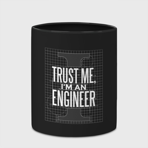 Кружка с полной запечаткой Trust Me, I'm an Engineer, цвет белый + черный - фото 4