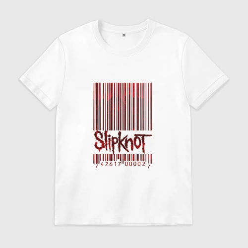 Мужская футболка хлопок с принтом Slipknot, вид спереди #2