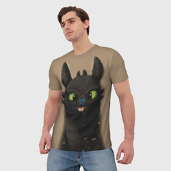 Мужская футболка 3D Как приручить дракона - фото 2