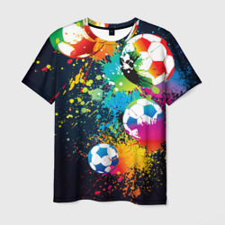 Мужская футболка 3D Футбольные мячи