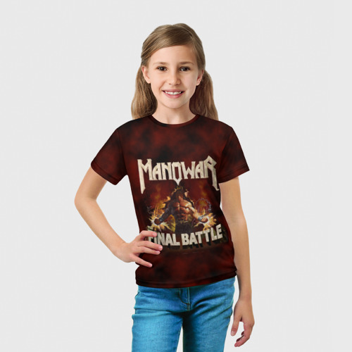 Детская футболка 3D ManowaR final battle, цвет 3D печать - фото 5
