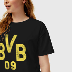 Женская футболка хлопок Oversize Боруссия Дортмунд - фото 2
