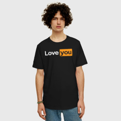 Мужская футболка хлопок Oversize Love you Pornhub style - фото 2