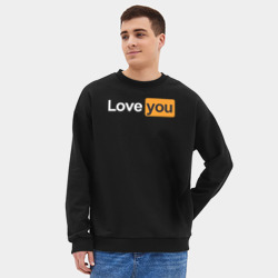 Мужской свитшот oversize без начеса хлопок Love you Pornhub style - фото 2