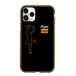 Чехол для iPhone 11 Pro Max матовый Pornhub neon girl