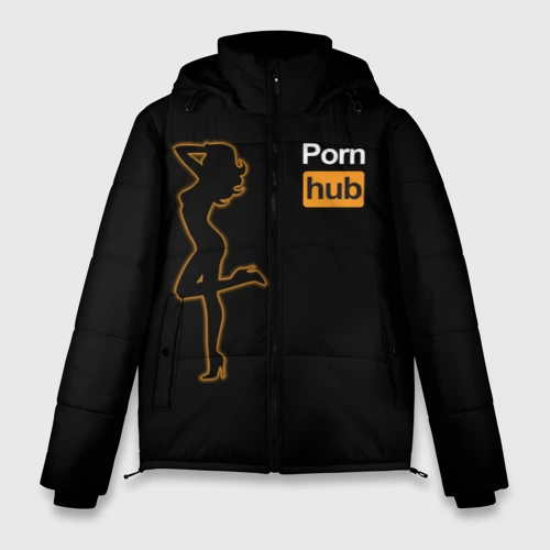 Мужская зимняя куртка 3D Pornhub neon girl