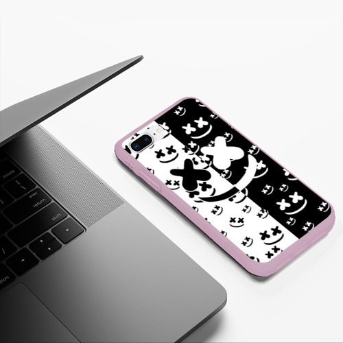 Чехол для iPhone 7Plus/8 Plus матовый Marshmello, цвет розовый - фото 5