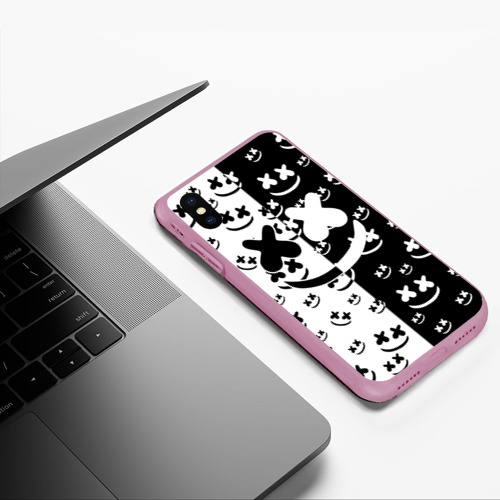 Чехол для iPhone XS Max матовый Marshmello, цвет розовый - фото 5