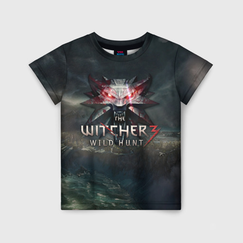 Детская футболка 3D с принтом The Witcher 3: Wild Hunt, вид спереди #2