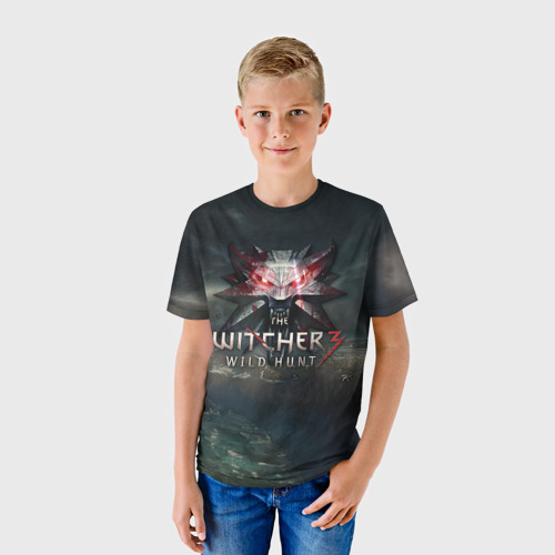 Детская футболка 3D с принтом The Witcher 3: Wild Hunt, фото на моделе #1