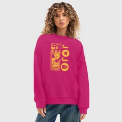 Женский свитшот oversize без начеса хлопок JoJo - фото 2