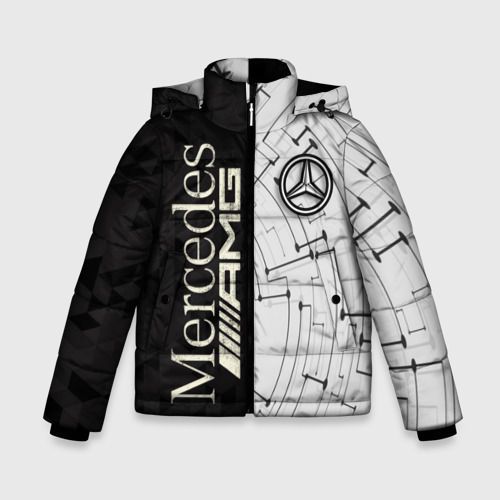 Зимняя куртка для мальчиков 3D с принтом Mercedes, вид спереди #2