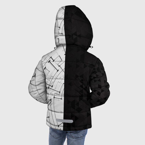 Зимняя куртка для мальчиков 3D с принтом Mercedes, вид сзади #2