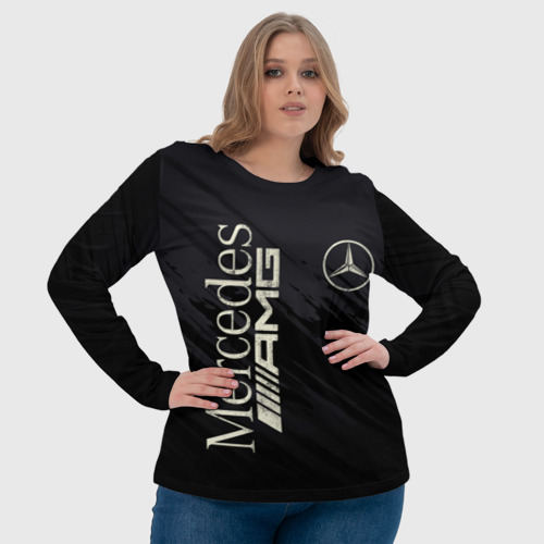 Женский лонгслив 3D Mercedes, цвет 3D печать - фото 6