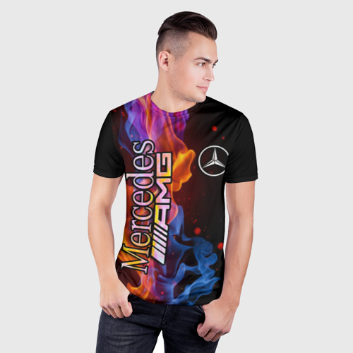Мужская футболка 3D Slim Mercedes, цвет 3D печать - фото 3