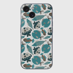 Чехол для iPhone 15 силиконовый с защитой камеры Экзотическая рыба морей