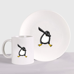 Набор: тарелка + кружка Dab Пингвин