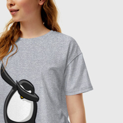 Женская футболка хлопок Oversize Dab Пингвин - фото 2
