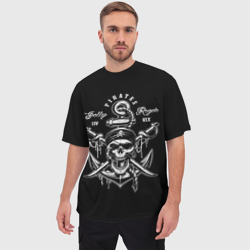 Мужская футболка oversize 3D Pirates Jolly Roger - фото 2