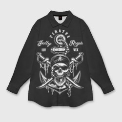 Женская рубашка oversize 3D Pirates Jolly Roger