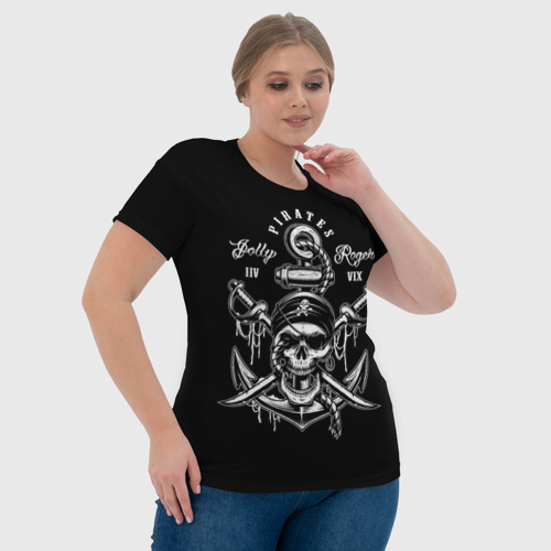 Женская футболка 3D Pirates Jolly Roger, цвет 3D печать - фото 6