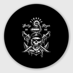 Круглый коврик для мышки Pirates Jolly Roger