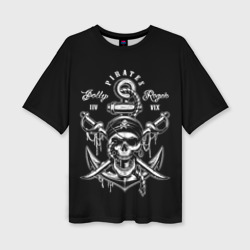 Женская футболка oversize 3D Pirates Jolly Roger