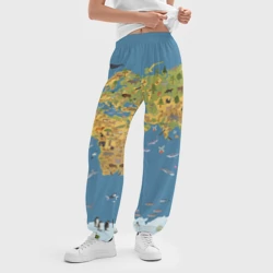 Женские джоггеры оверсайз 3D Карта мира детская - фото 2