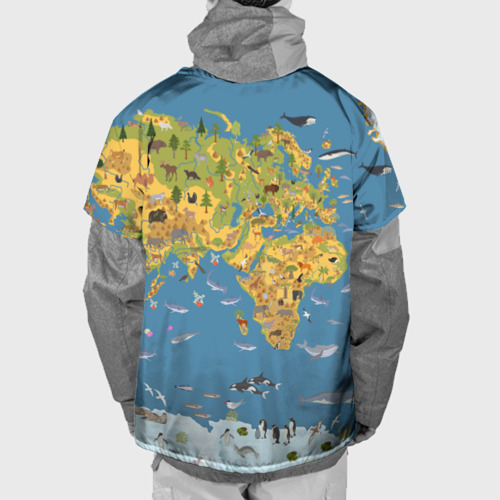 Накидка на куртку 3D Карта мира детская, цвет 3D печать - фото 2