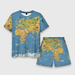 Мужской костюм с шортами 3D Карта мира детская