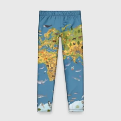 Детские леггинсы 3D Карта мира детская