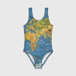 Детский купальник 3D Карта мира детская - фото 2