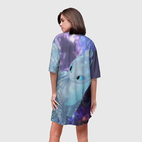 Платье-футболка 3D Как приручить дракона, цвет 3D печать - фото 4