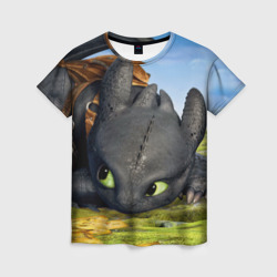 Женская футболка 3D Как приручить дракона