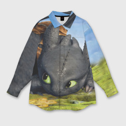 Мужская рубашка oversize 3D Как приручить дракона