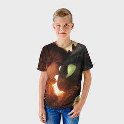 Детская футболка 3D Как приручить дракона - фото 2