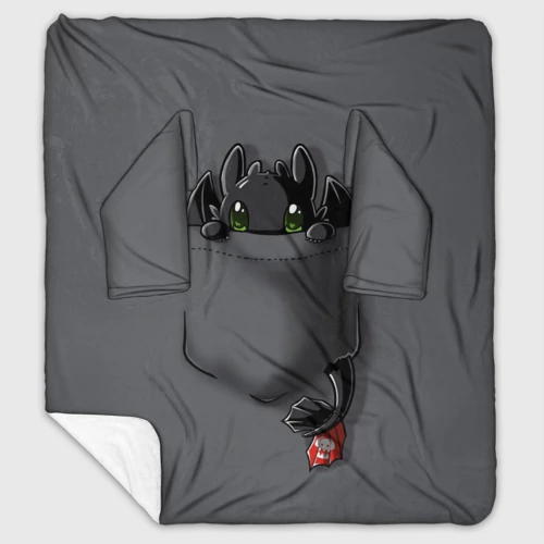 Плед с рукавами с принтом Как приручить дракона, вид спереди #2