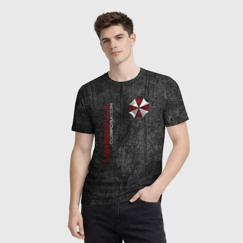 Мужская футболка 3D с принтом Umbrella corporation, фото на моделе #1