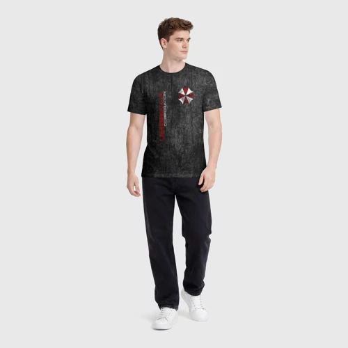 Мужская футболка 3D с принтом Umbrella corporation, вид сбоку #3