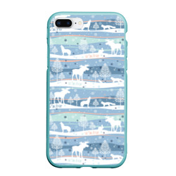 Чехол для iPhone 7Plus/8 Plus матовый Зимний лес с животными