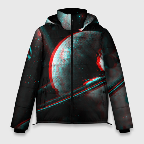 Мужская зимняя куртка 3D Cosmos Glitch, цвет черный