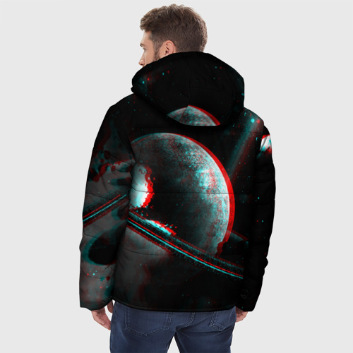 Мужская зимняя куртка 3D Cosmos Glitch, цвет черный - фото 4