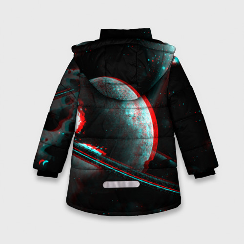 Зимняя куртка для девочек 3D Cosmos Glitch, цвет черный - фото 2