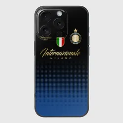 Чехол для iPhone 16 Pro Max силиконовый с защитой камеры Интер Милан
